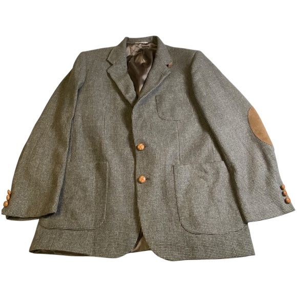 Hunt Valley Grey Black Patterned Sports Coat, 44L - Picture 3 of 13